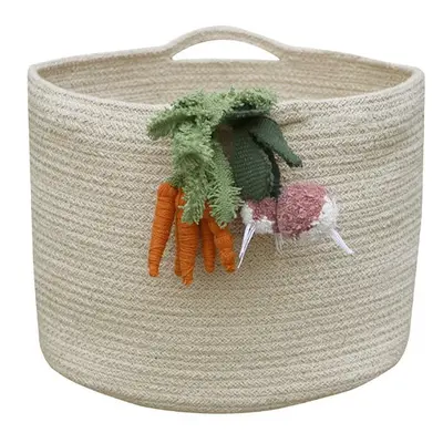 Krémový látkový dětský koš na hračky ø 30x23 cm Veggies – Lorena Canals