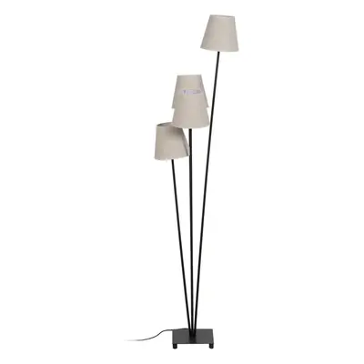 Černo-krémová stojací lampa s textilním stínidlem (výška 144 cm) – Ixia