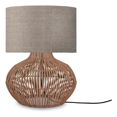 Stolní lampa s textilním stínidlem v béžovo-přírodní barvě (výška 48 cm) Kalahari – Good&Mojo