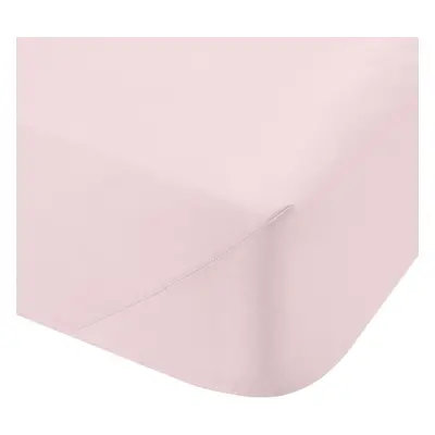 Růžové napínací prostěradlo z bavlněného perkálu 135x190 cm Cotton Percale – Bianca