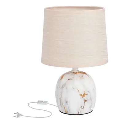 Krémová stolní lampa s textilním stínidlem (výška 25 cm) Adelina – Candellux Lighting