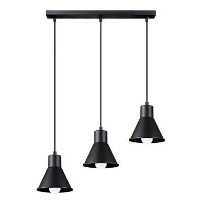 Černé závěsné svítidlo s kovovým stínidlem 45x14 cm Martina - Nice Lamps