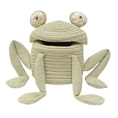 Zelený látkový dětský koš na hračky ø 15x15 cm Mini Fred the Frog – Lorena Canals