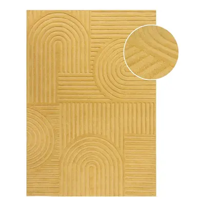 Žlutý vlněný koberec Flair Rugs Zen Garden, 120 x 170 cm