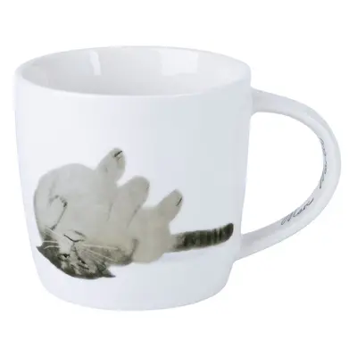 Bílý porcelánový hrnek 400 ml Upside Down Cat – Maxwell & Williams