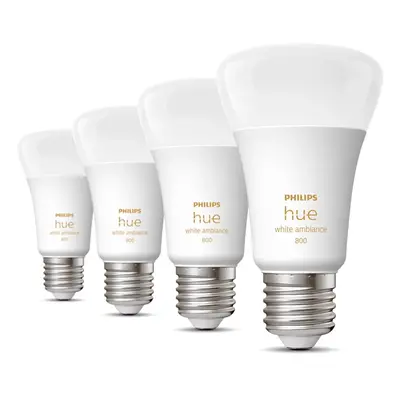 LED smart žárovky v sadě 4 ks E27, 9 W White ambiance – Philips Hue