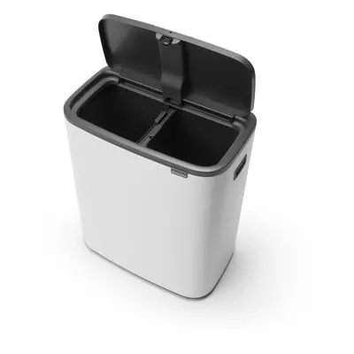 Bílý dotykový ocelový odpadkový koš na tříděný odpad 2x30 l Bo Touch Bin – Brabantia