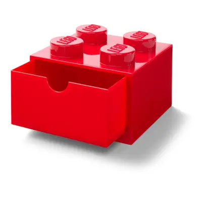 Červený stolní box se zásuvkou LEGO®, 15 x 16 cm