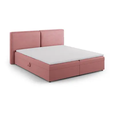 Růžová boxspring postel s úložným prostorem 140x200 cm Arendal – Cosmopolitan Design