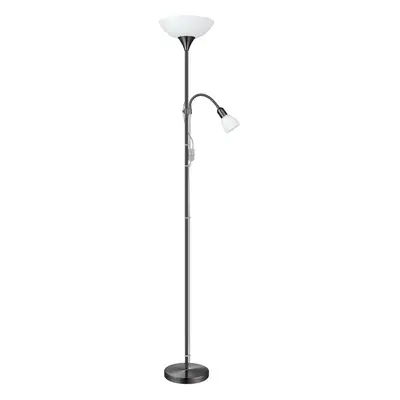 Černá stojací lampa se skleněným stínidlem (výška 176,5 cm) UP 2 – EGLO