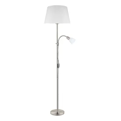 Šedá stojací lampa se skleněným a textilním stínidlem (výška 170 cm) CONESA – EGLO