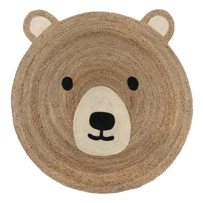 Jutový dětský koberec v přírodní barvě 100x100 cm Bertie Bear – Flair Rugs