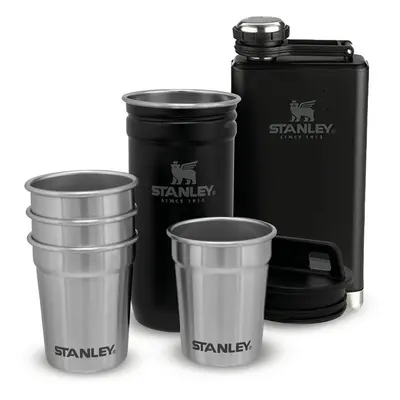 Černý nerezový set placatky a panáků 6 ks 250 ml – Stanley