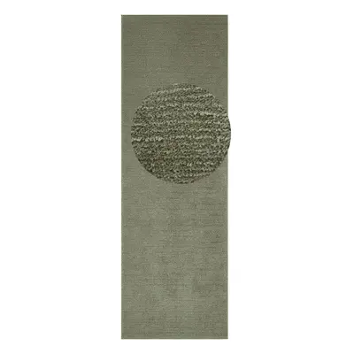 Tmavě zelený běhoun Mint Rugs Supersoft, 80 x 250 cm