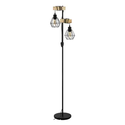 Stojací lampa v černé a přírodní barvě (výška 166,5 cm) TOWNSHEND 5 – EGLO