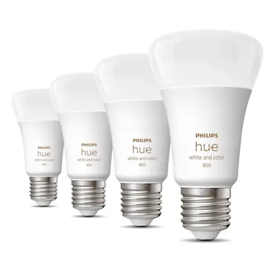 LED smart žárovky v sadě 4 ks E27, 9 W White and color ambiance – Philips Hue