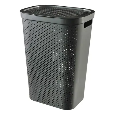 Tmavě šedý koš na prádlo Curver Infinity Hamper, 60 l