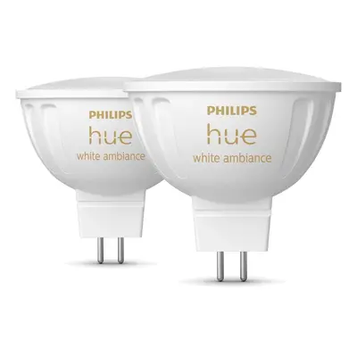 Smart žárovky v sadě 2 ks GU 5,3, 5 W White ambiance – Philips Hue