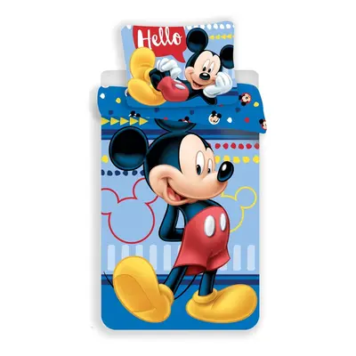 Bavlněné dětské povlečení na jednolůžko 140x200 cm Mickey "Hello" – Jerry Fabrics