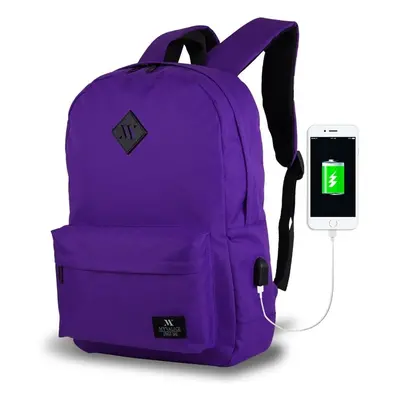 Fialový batoh s USB portem My Valice SPECTA Smart Bag