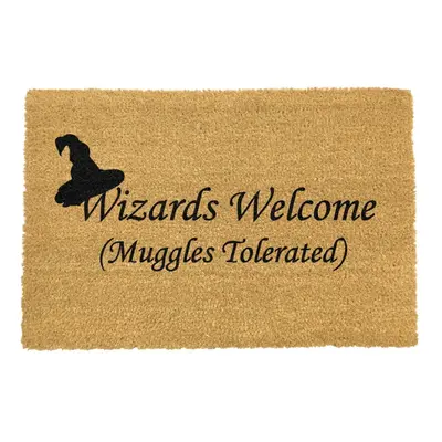 Rohožka z přírodního kokosového vlákna Artsy Doormats Wizards Welcome, 40 x 60 cm