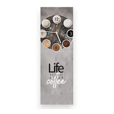 Nástěnné hodiny Styler Glassclock Coffee Love, 20 x 60 cm