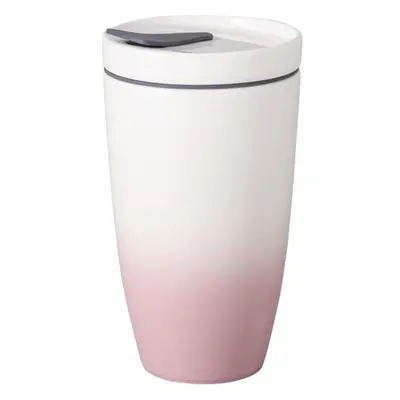 Růžovo-bílý porcelánový cestovní hrnek Villeroy & Boch Like To Go, 350 ml