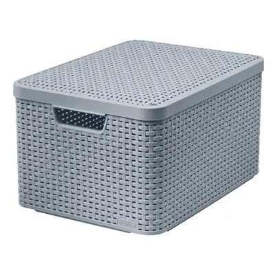 Šedý plastový úložný box s víkem 33x44,5x25 cm Style – Curver