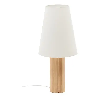 Stojací lampa s textilním stínidlem v bílo-přírodní barvě (výška 110 cm) Marga – Kave Home