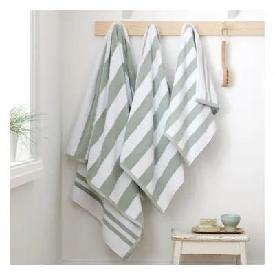 Šedo-bílý bavlněný ručník 50x85 cm Stripe Jacquard – Bianca