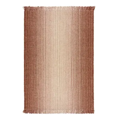 Červený oboustranný ručně tkaný koberec s příměsí juty 160x230 cm Jute Ombre Red – Flair Rugs