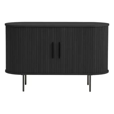 Černá komoda v dekoru dubu s posuvnými dveřmi 120x76x45 cm Nola – Unique Furniture