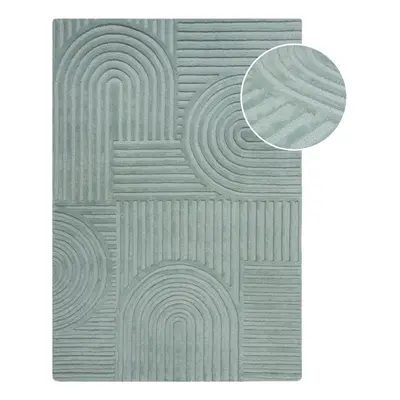 Tyrkysový vlněný koberec Flair Rugs Zen Garden, 120 x 170 cm