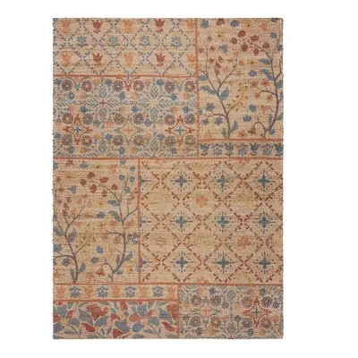 Ručně tkaný koberec s příměsí juty v přírodní barvě 80x150 cm Taylor Patchwork – Flair Rugs