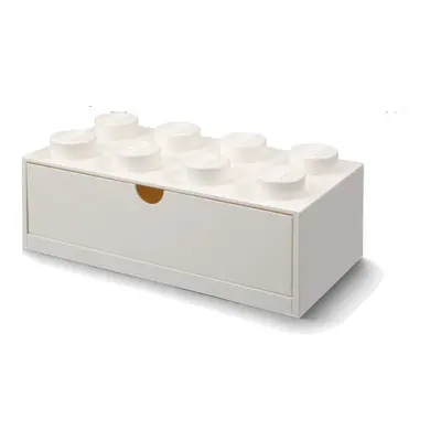 Bílý stolní box se zásuvkou LEGO® Brick, 31,6 x 11,3 cm