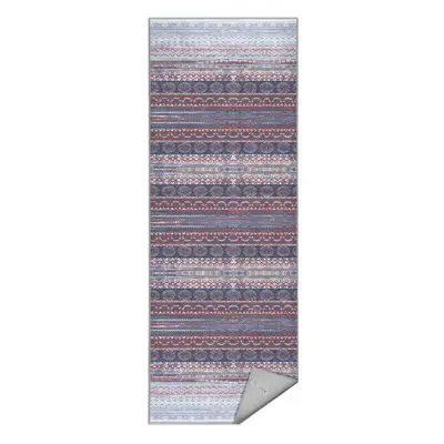 Fialovo-šedý pratelný běhoun 80x200 cm Vintage Stripe – Mila Home