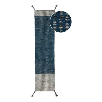 Modrý vlněný běhoun Flair Rugs Anu, 60 x 200 cm