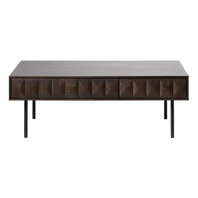 Tmavě hnědý konferenční stolek s deskou v dubovém dekoru 71x117 cm Latina – Unique Furniture