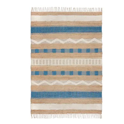 Ručně tkaný koberec s příměsí juty v modro-přírodní barvě 120x170 cm Medina Jute – Flair Rugs