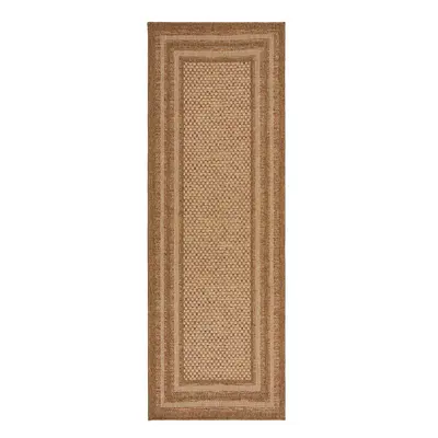 Venkovní běhoun v přírodní barvě 80x230 cm Layla Border – Flair Rugs