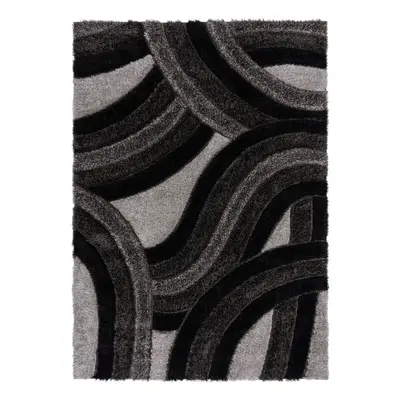 Černo-šedý ručně tkaný koberec z recyklovaných vláken 200x290 cm Velvet – Flair Rugs