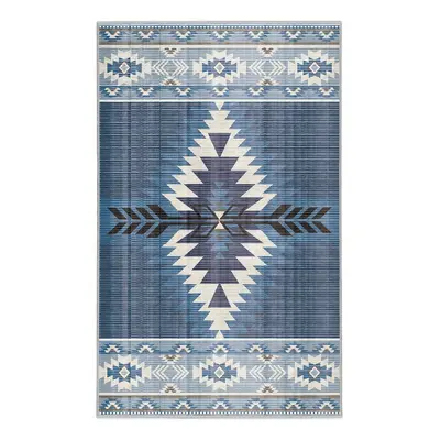 Modrý pratelný koberec 80x150 cm Ethnic Geo – Mila Home