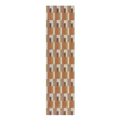 Běhoun v oranžovo-přírodní barvě 60x230 cm Riley Block Geo – Flair Rugs