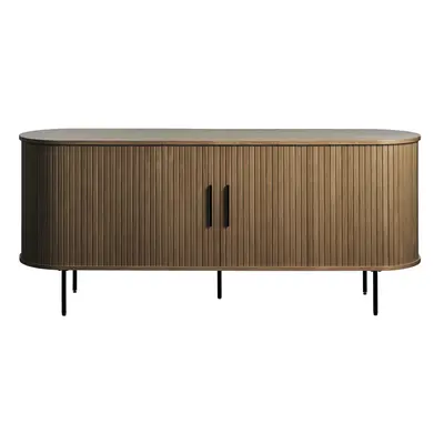 Hnědá komoda v dekoru dubu s posuvnými dveřmi 180x76x45 cm Nola – Unique Furniture