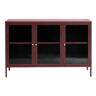 Červená kovová vitrína 132x85 cm Bronco – Unique Furniture