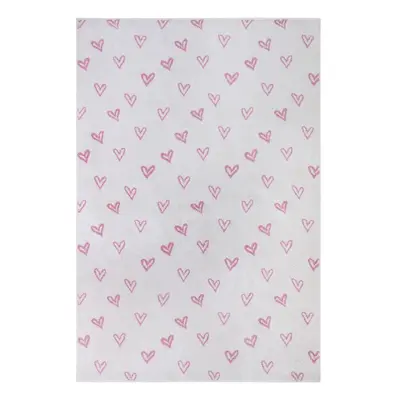 Růžovo-bílý dětský koberec 160x235 cm Hearts – Hanse Home