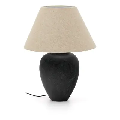 Černo-béžová stolní lampa s textilním stínidlem (výška 60 cm) Mercadal – Kave Home