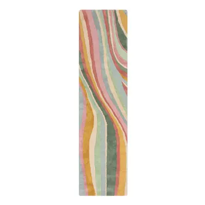 Ručně tkaný vlněný běhoun 60x230 cm Abstract Flow – Flair Rugs