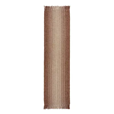 Červený oboustranný ručně tkaný běhoun s příměsí juty 60x230 cm Jute Ombre Red – Flair Rugs