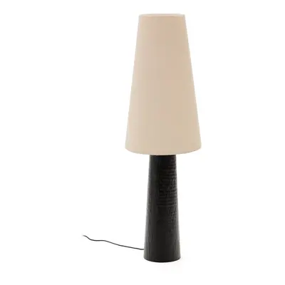 Černo-krémová stojací lampa s textilním stínidlem (výška 129 cm) Senni – Kave Home